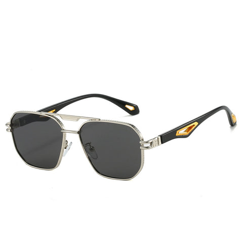 Men's Fashion Double Beam Box Hollow Sunglasses