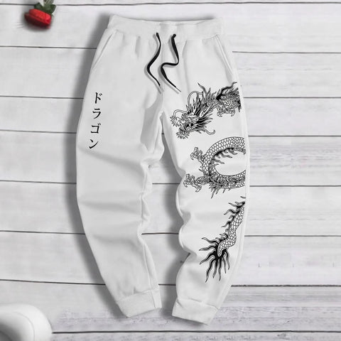 Dark Printed Loose Men's And Women's Lace-up Sweatpants